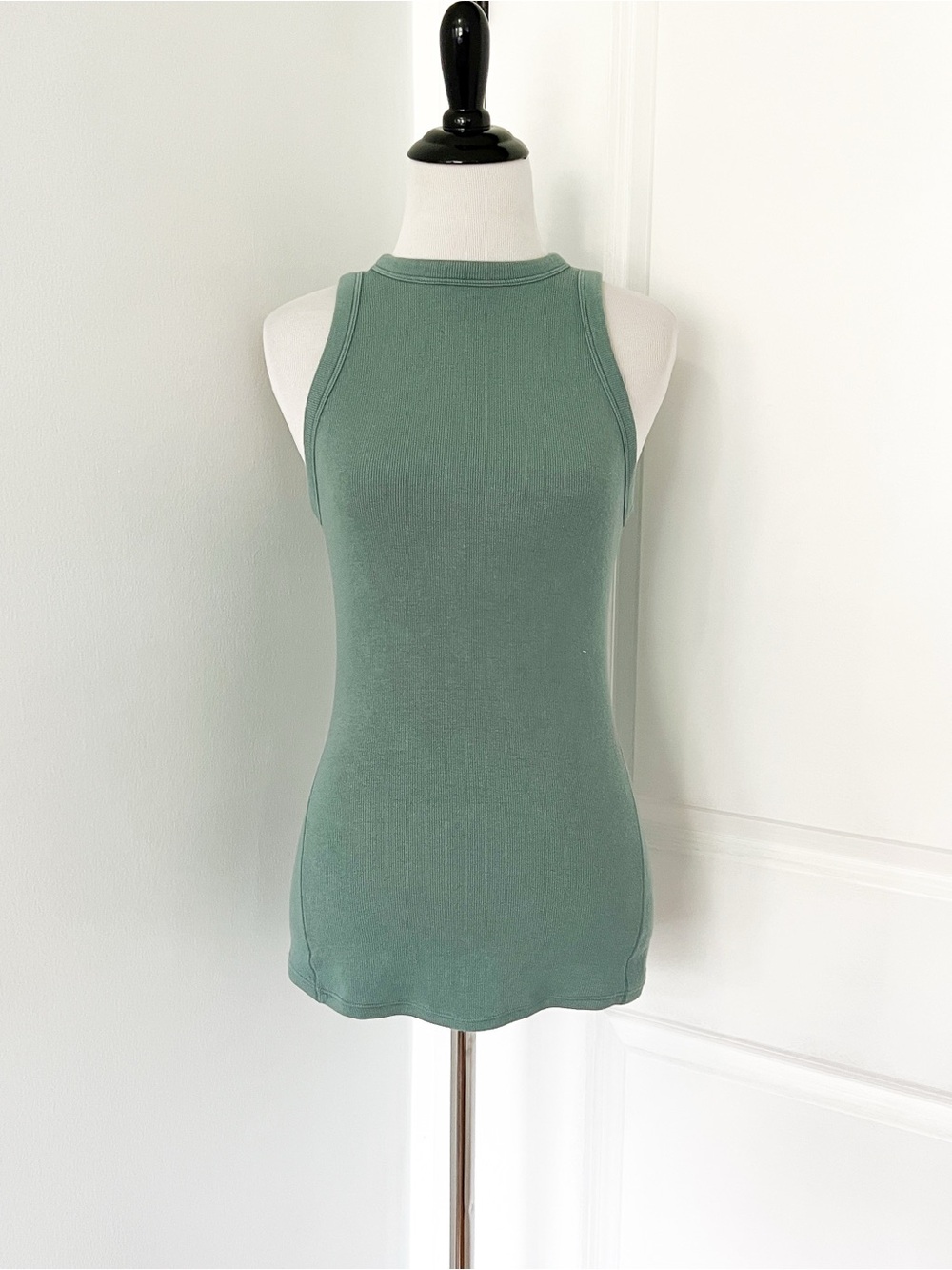 lululemon athletica Ribbed High-Neck Tank in Sage Green